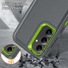 For Samsung Galaxy S24+ / S25+ 5G Rugged PC Hybrid Silicone Phone Case with Holder(Grey+Fresh Green)