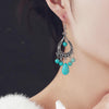 E2203-3 Turquoise Ethnic Style Earrings Temperament Simple Vintage Earrings