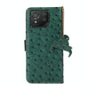 For Asus Zenfone 8 Ostrich Pattern Genuine Leather RFID Phone Case(Green)