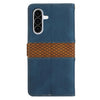 For Samsung Galaxy A36 / A56 5G Grid Stitching Leather Phone Case with Lanyard(Blue)