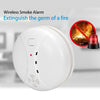 Wireless Smoke Detector Alarm, 433MHz, 9V Battery, Photoelectric Sensor