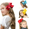 5 PCS 6 Inch Colorful Kids Girls Big Solid Ribbon Hair Bow Clips(31)