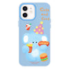 For iPhone 12 Skin Feeling Jelly TPU Hybrid PC Phone Case(Elephant Burger Blue)