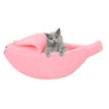 Banana Cat Bed, Pink, XL (Up to 20kg) - Warm Plush Winter Pet Nest