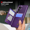 For Samsung Galaxy A55 5G Horizontal Flip Card Bag Holder Leather Phone Case(Purple)