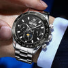 OLEVS 6654 Multifunction Dial Mechanical Movement Men Watch(Black)