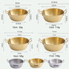 14cm 304 Stainless Steel Thickened Double Ear Soup Bowl Snack Bowl Fried Chicken Bowl(Gold)