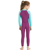 DIVE&SAIL Children Diving Suit Outdoor Long-sleeved One-piece Swimsuit Sunscreen Swimwear, Size: L(Girls Rose Red)