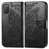 For Alcatel 1S 2021 Butterfly Love Flower Embossed Horizontal Flip Leather Case with Holder & Card Slots & Wallet & Lanyard(Black)