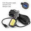 2 PCS H515 Car Charger Driving Recorder Power Cord Navigation With USB Port Cigarette Lighter Vehicle Charging Wire, Specification: Line 2.5A+USB 2.4A(Micro Left Elbow)