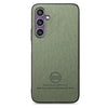 For Samsung Galaxy S21 FE 5G Twill Fabric Leather Skin Back Phone Case(Green)