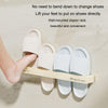 Short Traceless Wall Mounted Bathroom Slipper Rack Drainage Storage Shelf