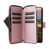 For Samsung Galaxy S23+ 5G Nine-card Slots Zipper Wallet Bag Leather Phone Case(Rose Gold)