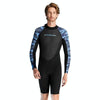 DIVE & SAIL 2mm Mens One Piece Long Sleeve Warm Wetsuit Surf Snorkeling Winter Wetsuit, Size: M(Black)