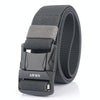 AWMN Men Outdoor Metal Buckle Elastic Nylon Belt, Length: 120cm(Plain Weave Dark Gray)