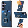 For Samsung Galaxy S25+ 5G Retro Skin-feel Ring Card Wallet Phone Case(Blue)
