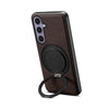 For Samsung Galaxy S24+ 5G Denior A14 Skin Feel Rotating Holder MagSafe Phone Case(Brown)