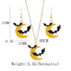 Halloween Personalized Alloy Electroplating Moon Bat Jewelry(Earrings+Necklace)