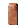 Lambskin Texture Leather Waist Bag for Folding Mobile Phone(Brown)