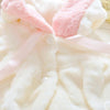 Female Baby Cartoon Rabbit Ears Shape Hooded Imitation Rabbit Fur Shawl Coat, Kid Size:100cm/12(White)