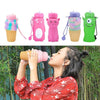 Cute Cartoon Foldable Sports Water Bottle, Color: Kitten (Pink)