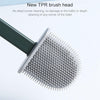 Household Long Handle Soft Plastic Gap Toilet Brush TPR Decontamination Cleaning Brush(Light Blue)