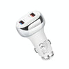 YSY-312 18W Portable QC3.0 Dual USB Mobile Phones and Tablet PCs Universal Car Charger(White)
