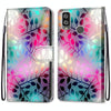 For Alcatel 1L (2021) Coloured Drawing Cross Texture Horizontal Flip PU Leather Case with Holder & Card Slots & Wallet & Lanyard(Translucent Glass)