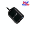 PD04 Type-C + USB Mobile Phone Charger with Type-C to 8 Pin Cable, UK Plug(Black)
