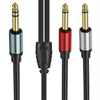 0.3m Gold Plated 6.35mm Male Dual Sound TRS Stereo to 2 x 6.35mm Male TS Mono Y Splitter Adapter Audio Cable(Black)