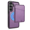 For Samsung Galaxy A14 4G / 5G Skin Feel Detachable Card Bag Magsafe Phone Case(Purple)