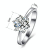 Woman CZ Crystal Wedding Engagement Finger Rings Super Shinning Cubic Zirconia Fine Jewelry, Ring Size:7