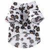Dog Print Pet Beach Shirt, White, L (35cm Neck, 48cm Chest)