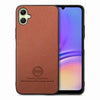 For Samsung Galaxy A04 4G Twill Fabric Leather Skin Back Phone Case(Brown)