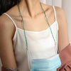Drop-Shaped Beaded Crystal Mask Anti-Lost Lanyard Fashion Glasses Chain(Green)