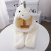 C0215 Adult Dinosaur Cartoon Velvet Hat Thickened Warm Scarf Hat, Size: One Size(Milky White)