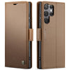For Samsung Galaxy S25 Ultra 5G CaseMe 023 Butterfly Buckle Litchi Texture RFID Anti-theft Leather Phone Case(Brown)