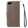 For  iPhone 8 & 7  Pressed Flowers Horizontal Flip Leather Case with Holder & Card Slots & Wallet(Grey)