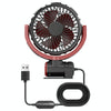 Car Foldable Steering USB Single-Head Fan(Black Red)