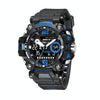 SMAEL 8072 Alloy Outdoor Multifunctional Electronic Watch Men Dual Display Waterproof Watch(Black Blue)