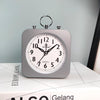 Lazy Silent Small Alarm Clock Office Home Desktop Clock(Grey)