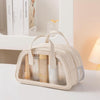 PU Dry And Wet Separation Washing Bag Double Layer Large Capacity Handheld Cosmetic Bag, Color: Beige Medium