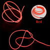 YouOKLight Neon EL Cold Round Flexible Strip Light with 3V Battery Box for Dance Party Car Decoration, Length: 3m(Red Light)