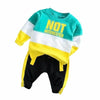 Spring and Autumn Boys Clothing Letters Pattern Round Neck Long Sleeve T-Shirt + Trousers Sports Set, Size:90cm(Green)