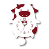 Creative Home Office Bedroom Decoration Cow Swing Acrylic Wall Clock (Red)