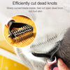 Pet Grooming Brush - Blue - Deshedding Tool for Cats & Dogs
