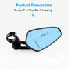 Universal 7 / 8 inch 22mm Modified Motorcycle Side Rearview Mirror (Blue)