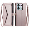 For Redmi Note 13 Pro 5G Global Wallet Multi-card Slot Leather Phone Case with Lanyard(Rose Gold)