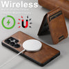 For Samsung Galaxy S25+ 5G Suteni H15  Oil Eax Leather Detachable Wallet Back Phone Case(Khaki)