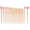 20 in 1 Diamond Handle Eye Brush Multi-functional Makeup Brush, Pink+Blue Handle and Pink Brush